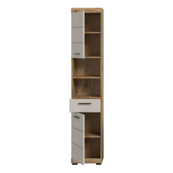 Rootz Tall Cabinet - Opbevaringsenhed - Organisering af reoler - Holdbar MDF -brown - 37x191x31 cm