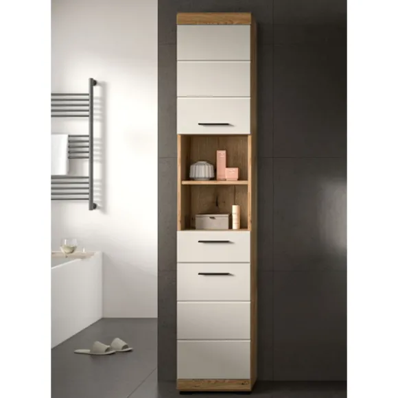 Rootz Tall Cabinet - Opbevaringsenhed - Organisering af reoler - Holdbar MDF -brown - 37x191x31 cm