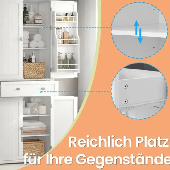 Rootz Tall Kitchen Skab - Spisestueskab - Opbevaringsløsning - Justerbare hylder - 40 x 76 x 182,1 cm