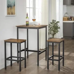 Rootz Træbarbord - Vintage køkkenbord - Køkkenbarborde - Højt skrivebord - Industrielt - Træ & Metal - 60 x 60 x 90 cm