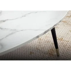 Rootz trekantet sofabord - Moderne sofabord - Stilfuldt stuebord - Marmorlook - 90cm x 60cm x 41cm