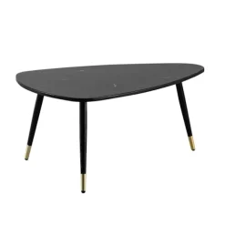 Rootz trekantet sofabord - moderne sofabord - stuebord - marmorlook - sikre metalben - 90 cm x 60 cm x 41 cm