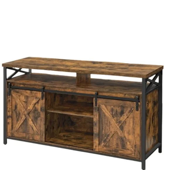 Rootz TV Cabinet Vintage Country Style - Media Console - Retro TV Stand - Chipboard & Steel - 40 cm x 147 cm x 76 cm