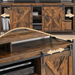Rootz TV Cabinet Vintage Country Style - Media Console - Retro TV Stand - Chipboard & Steel - 40 cm x 147 cm x 76 cm