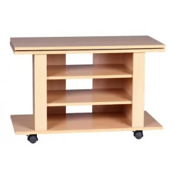 Rootz TV HiFi Bænk Bøg TV-stander, drejelig og rullebar 75 x 38 x 51 cm