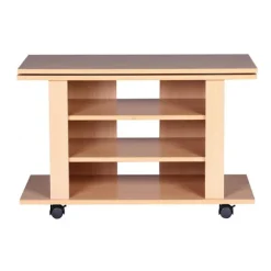 Rootz TV HiFi Bænk Bøg TV-stander, drejelig og rullebar 75 x 38 x 51 cm