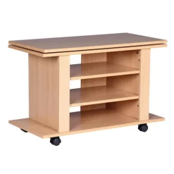 Rootz TV HiFi Bænk Bøg TV-stander, drejelig og rullebar 75 x 38 x 51 cm