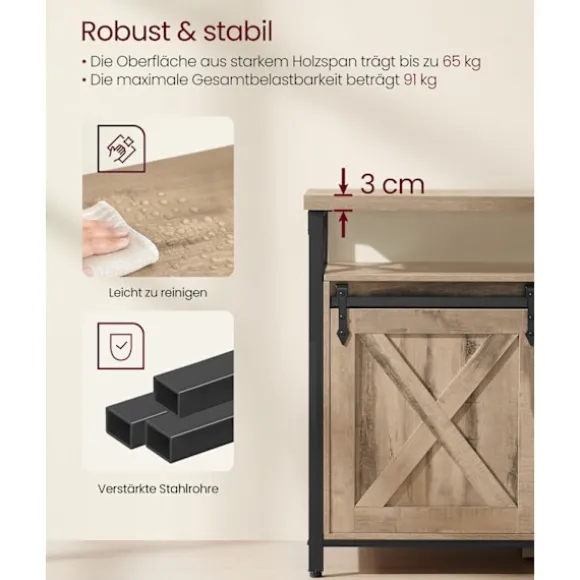 Rootz TV -kabinet - Stand - Media Console - Robust stål - 40 x 147 x 76 cm - Op til 65 "TVS - Brown Black