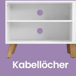Rootz TV -kabinet - tv -bord - 2 -dørs tv -stativ - Hvid finish - 140 cm x 40 cm x 50 cm