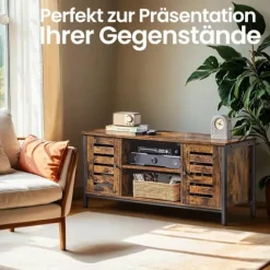 Rootz TV -kabinet - Underholdningsstand - Mediekonsol - Holdbart træspanel og jern - 110 x 40 x 50 cm -brown