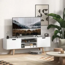 Rootz TV -kommode - TV -kabinet - Underholdningskonsol - Kabelstyring - 150 x 39 x 50 cm