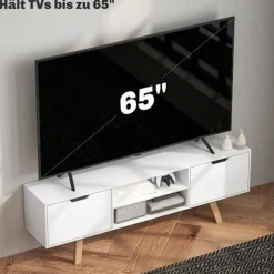 Rootz TV -kommode - TV -kabinet - Underholdningskonsol - Kabelstyring - 150 x 39 x 50 cm