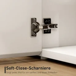Rootz TV kommode - Tv-skab - Mediekonsol - Blødt lukkede døre - Hylder, der kan tilpasses - Højglans hvid - 135 cm x 38 cm x 45 cm