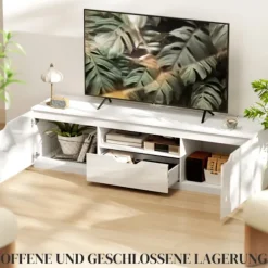 Rootz TV Lowboard - Mediekonsol - TV -stand - High Gloss Finish - Passer til tv -op til 65 