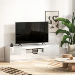 Rootz TV Lowboard - Mediekonsol - TV -stand - High Gloss Finish - Passer til tv -op til 65 