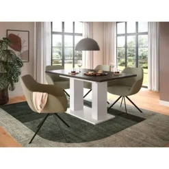 Rootz Udvideligt spisebord - middagsbord - justerbar bord - holdbar og let ren - 150-190x76x80 cm - Hvid & grå replika