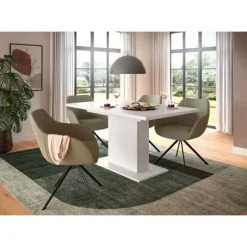 Rootz Udvideligt spisebord - hvidt - spånplader - holdbar og let rengøring - 150-190 cm x 76 cm x 80 cm