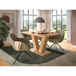 Rootz Udvideligt spisebord - Brun - Tavlebord - holdbart - 150-190x76x80 cm - Let justerbar