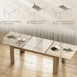 Rootz udvideligt spisebord - Udvidbart bord - Space Master - Træ - Sæder 6-10 - 180 cm til 260 cm x 90 cm x 76,6 cm