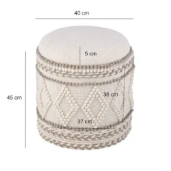 Rootz uldopbevaringsskammel - fodskammel - osmannisk - rigelig opbevaring - 40 cm x 45 cm, holdbart og stilfuldt design