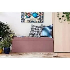 Rootz Velvet Opbevaringsskammel - Osmannisk - Fodstøtte - 118L Kapacitet - Sammenfoldelig og bærbar - Luksuriøs komfort - 110 cm x 38 cm x 37,5 cm