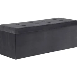 Rootz Velvet Opbevaringsskammel - Osmannisk - Fodstøtte - 118L Kapacitet - Foldbar og bærbar - Luksuriøs Velvet Finish - 110 cm x 38 cm x 37,5 cm