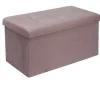 Rootz Velvet Opbevaringsskammel - Sammenfoldelig osmannisk - Stor kapacitet - Elegant design - 76 cm x 38 cm x 37,5 cm
