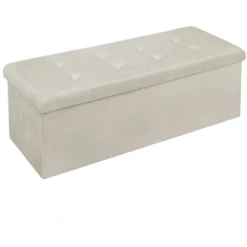 Rootz Velvet Opbevaringsskammel - Ottoman, Fodstøtte - 118L Kapacitet, Sammenfoldelig, Holdbar - 110 cm x 38 cm x 37,5 cm