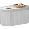 Rootz Velvet Seat Accoal - Opbevaring Ottoman - Foldbare møbler - 76L Kapacitet - 76x38x38cm Grå