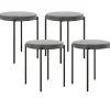 Rootz Velvet spisestuestole Sæt med 4 - Stabelbare køkkenskamler - Polstrede møbler - Elegant design - Pladsbesparende - 41,5 cm x 41,5 cm x 46 cm