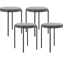Rootz Velvet spisestuestole Sæt med 4 - Stabelbare køkkenskamler - Polstrede møbler - Elegant design - Pladsbesparende - 41,5 cm x 41,5 cm x 46 cm