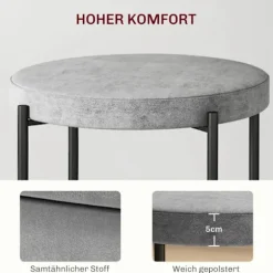 Rootz Velvet spisestuestole Sæt med 4 - Stabelbare køkkenskamler - Polstrede møbler - Elegant design - Pladsbesparende - 41,5 cm x 41,5 cm x 46 cm