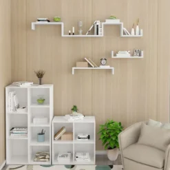 Rootz væghylde - U-formet afsats - Flydende bogreol - Displaystativ - Opbevaringsholder - Monterbart stativ - Hvid - 26,0 x 8,7 x 8,2 tommer