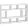 Rootz væghylde hvid 75x51x16 cm hængehylde i træ moderne - Design vægplade frit svævende - Træhylde til væggen - Reol Smal - Dekorativ hylde svævende | Fyndiq