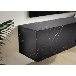 Rootz vægmonteret tv-skab - Mediekonsol - Underholdningsenhed - Ridsefast - 120 cm x 30 cm x 30 cm - MDF med marmorlook