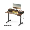 Rootz Vintage Brown Skrivebord - Studiebord - Skrivebord - Spånplade - Stålramme - Oxford klud - Justerbar højde - Rummelig overflade - Nem montering | Fyndiq
