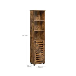Rootz Vintage Brown spånplade højskab - Opbevaringsenhed - Skab - Anti-Tip-enhed - 40 cm x 30 cm x 167 cm - Organiser dit rum - Robust konstruktion - | Fyndiq