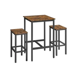 Rootz Vintage brun-sort barbordsæt - spånpladestål - pubbordssæt - Bord og stole i bordhøjde - Kompakt design - Robust konstruktion - 60 cm x 60 cm x | Fyndiq