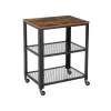 Rootz Vintage Brun-Sort Køkkenvogn - Rullevogn - Opbevaringsstativ - Spånplader og stål - 60 cm x 77,5 cm x 40 cm - 11,21 kg - 80 kg Belastningskapaci | Fyndiq