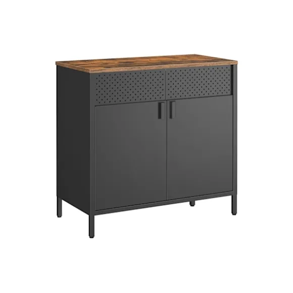 Rootz Vintage brun-sort opbevaringsskab - Stålspånplade - Organizer - Skab - Heavy-Duty - 80cm x 40cm x 76cm