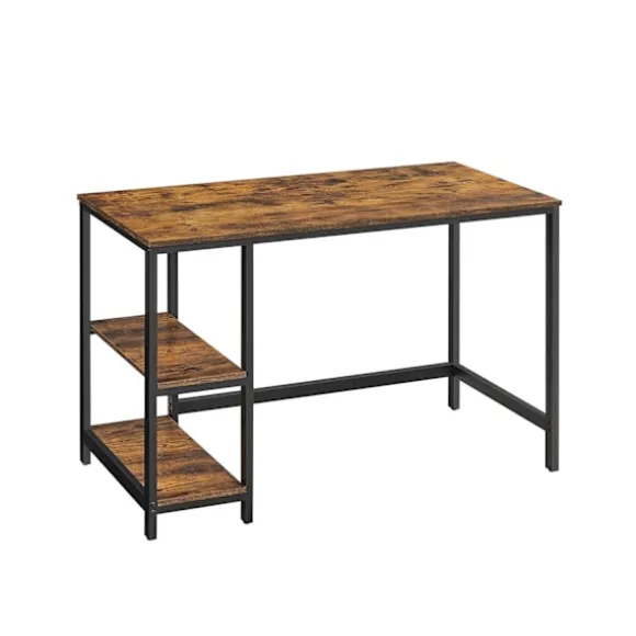 Rootz Vintage computerbord - Kontorbord - Studiebord - Stilfuldt design - Alsidige hylder - Nem montering - Spånplade og stål - 60 cm x 120 cm x 75 cm | Fyndiq