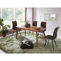 Rootz værelses spisebord træ 120x77x60 cm Sheesham massivt træbord - Designer køkkenbord træ - Massivt træbord Rustikt - Spisebord Massivt ægte træ Mo | Fyndiq