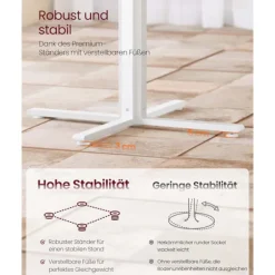 Rootz White and Brown Spisebord - Træbord - Stålramme - Robust design - 80 cm D x 74,8 cm H