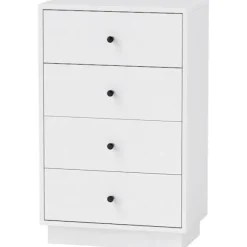 Rootz White kommode - Skænk - Træmateriale - Moderne stil - Pladseffektiv opbevaring - 47 cm x 29 cm x 75 cm