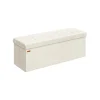 Rootz White Seat Bryst - Opbevaringsbænk - polstret osmannisk - Max belastning 300 kg - 38 cm x 110 cm x 38 cm