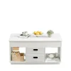 Rootz White sofabord - Moderne bord - Steel & Wooden Chipboard - Alsidig design - 50 cm x 100 cm x 48/62,3 cm