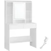 Rootz White Toiletbord - Sminkebord - Makeup skrivebord - Spånplademateriale - Rummelig opbevaring - Nem montering - 40 cm x 90 cm x 144,7 cm