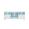 Rootz White TV Stand - Underholdningscenter - Mediekonsol - Spånplade - Hærdet glas - 40 cm x 160 cm x 60 cm - 37,2 kg - 40 kg Max bordpladebelastning | Fyndiq