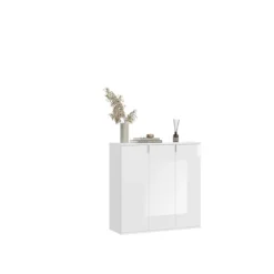 Rootz Wood Garderobe Set - High -Gloss White - Bæredygtigt materiale - Optimal opbevaringsløsning - 91 cm x 99 cm