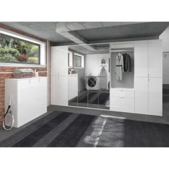 Rootz Wood Garderobe Set - High -Gloss White - Bæredygtigt materiale - Optimal opbevaringsløsning - 91 cm x 99 cm